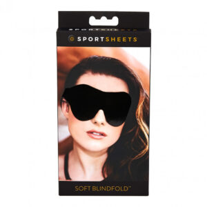 Sportsheets - jemná maska na oči s pryžovým popruhem (černá)