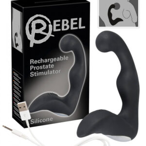 Rebel - akumulátorový vibrátor na prostatu (černý)