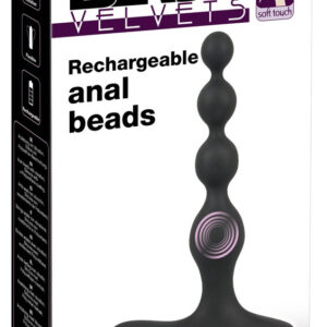 Black Velvets Rechargeable Anal Beads - nabíjecí vibrační anální korálky (černé)