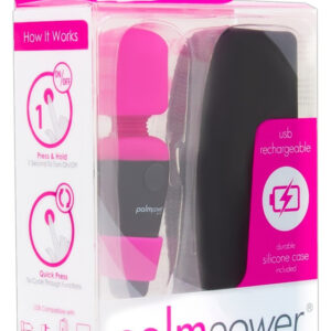 PalmPower Pocket Wand - nabíjecí masážní vibrátor (růžový-černý)