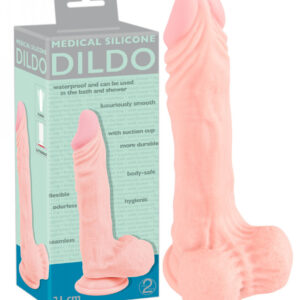 Medical Silicone Dildo - dildo z lékařského silikonu (21 cm) - tělová barva