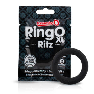 Screaming O Ritz XL - silikonový kroužek na penis (černý)