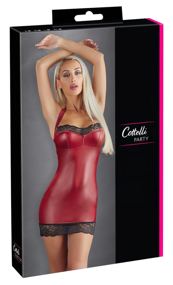 Cottelli - lesklé minišaty (červené) - XL
