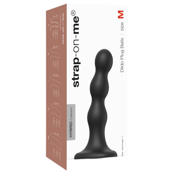 Strap-on-me Balls M - černé s přísavkou a míčky