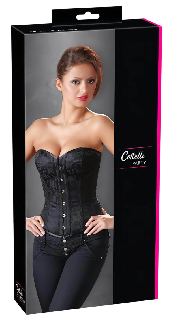 Cottelli - vyšívaný party korzet (černý) - 2XL