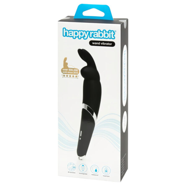 Happyrabbit Wand - akumulátorový masážní vibrátor (černý)