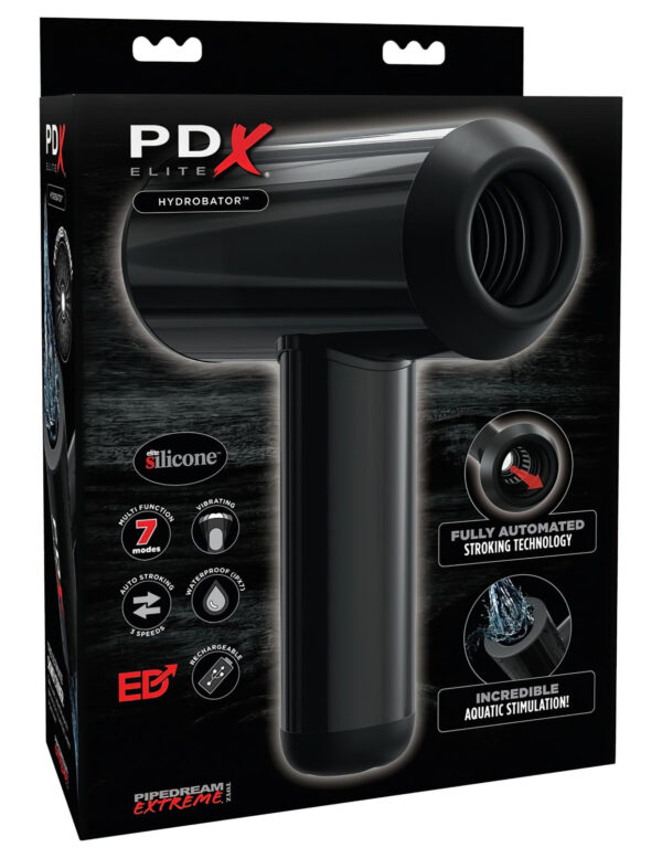 PDX Hydrobator - nahoru-dolů pohybující se masturbátor (černý)