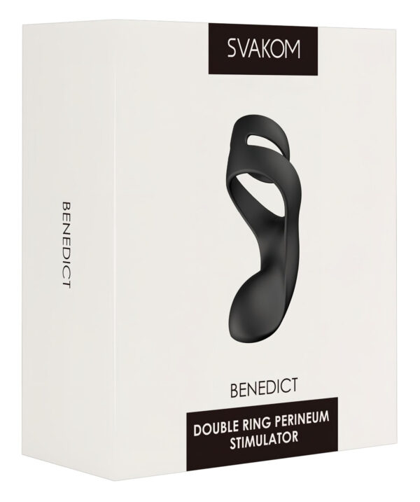 Svakom Benedict - stimulační vibrační kroužek na penis a hráz (černý)