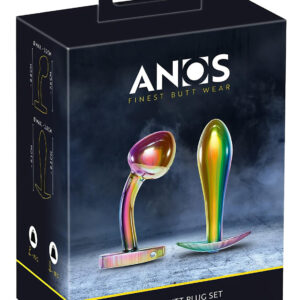 ANOS Metal Rainbow - Duhový anální set (2 ks)
