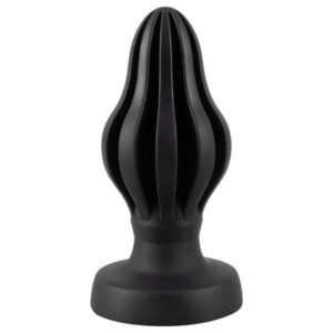 ANOS - měkký anální kolík s drážkami - 5 cm (černý)