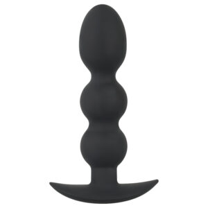 Černý samet - 145g anální plug s kuličkami (černý)