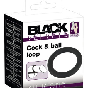 Černý samet - silikonový kroužek na penis (černý) - 5 cm