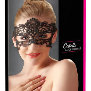 Cottelli - Vyšívaná maska na oči z černé krajky