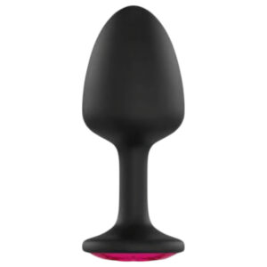 Dorcel Geisha Ruby M - anální kolík s růžovým kamenem (černý)