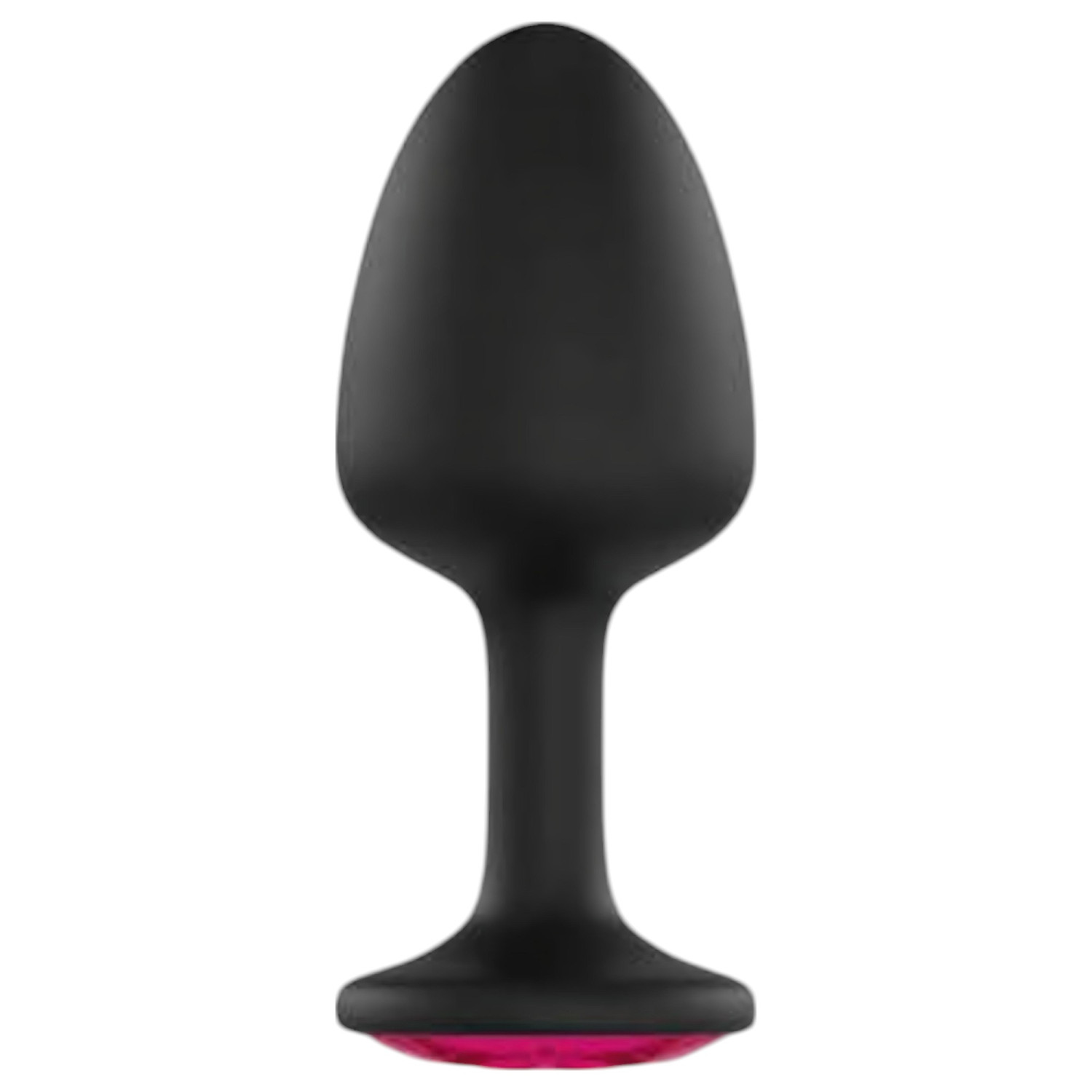 Dorcel Geisha Ruby M - anální kolík s růžovým kamenem (černý)