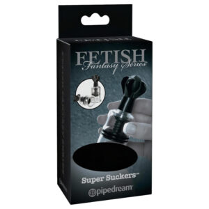 Fetish Super Suckers - bradavková pumpa (černá-průhledná)