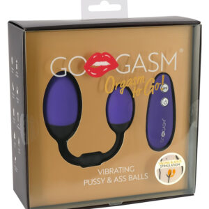 GoGasm Pussy & Ass - vibrační duo vajíčka (fialovo-černé)