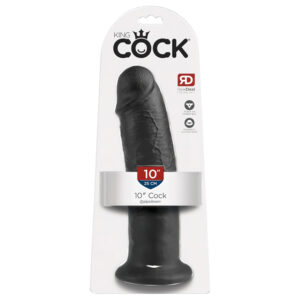 King Cock 10 - přísavný dildo (25 cm) - černý