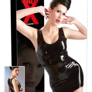 LATEX - černé mini šaty bez rukávů - M