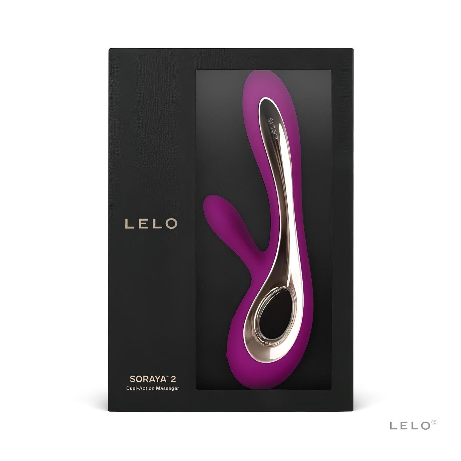 LELO Soraya 2 - voděodolný vibrátor s klitorálním ramenem (fialový)