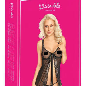 Líbivá - otevřená babydoll (černá)
