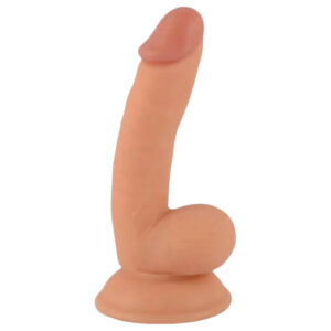 Mr. Rude - přísavkový realistický penis s varlaty - 18 cm (přírodní)