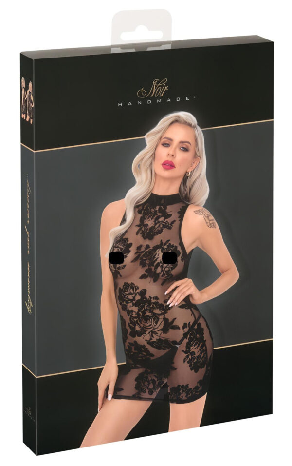 Noir - růžové mini šaty bez rukávů (černé) - M