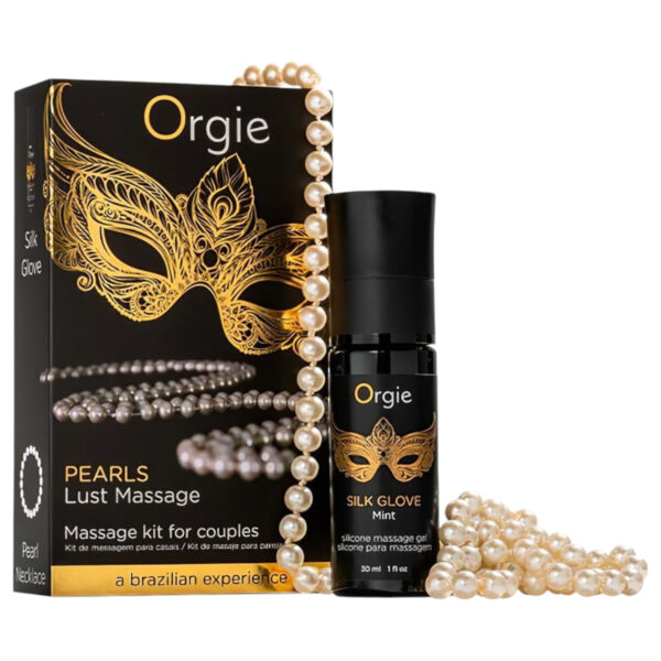 Orgie Pearls Lust - perlový náhrdelník a masážní gel (30ml)
