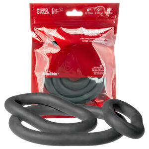 Perfect Fit Ultra Wrap - Sada silných kroužků na penis - černá (3 ks)