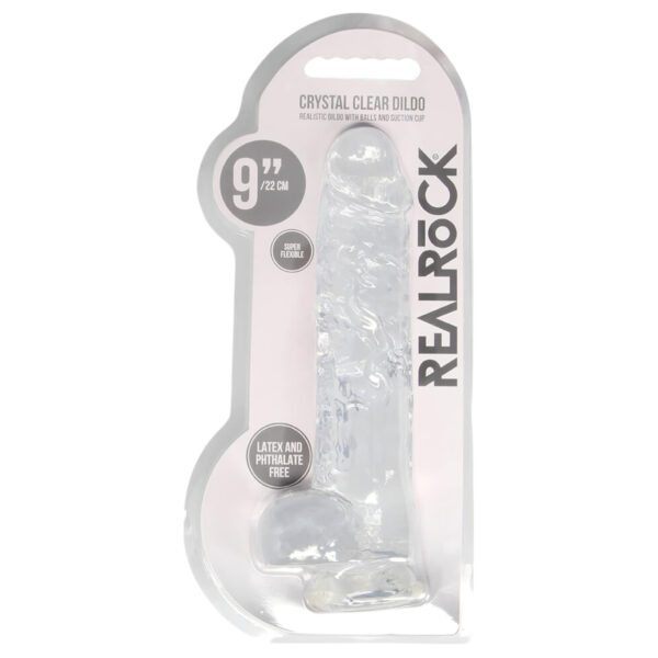 REALROCK - průhledné realistické dildo - průhledné (22 cm)