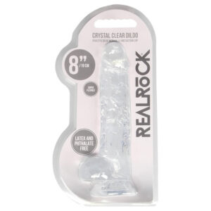 REALROCK - průhledné realistické dildo - transparentní (19 cm)
