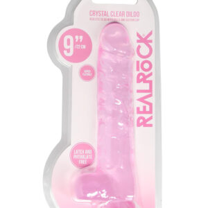 REALROCK - průsvitné realistické dildo - růžové (22 cm)