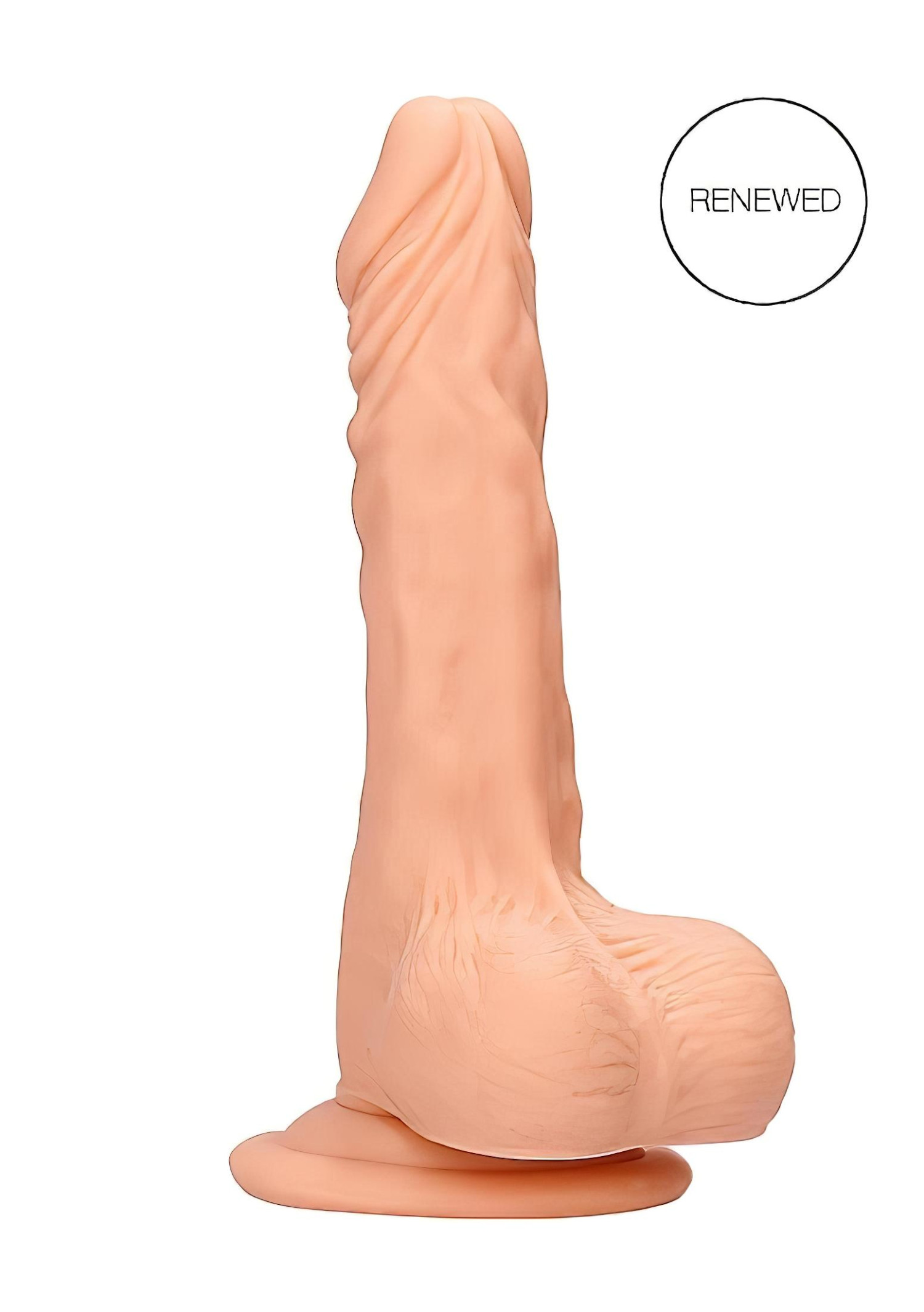 RealRock Dong 10 - realistický dildo s varlaty (25 cm) - přírodní