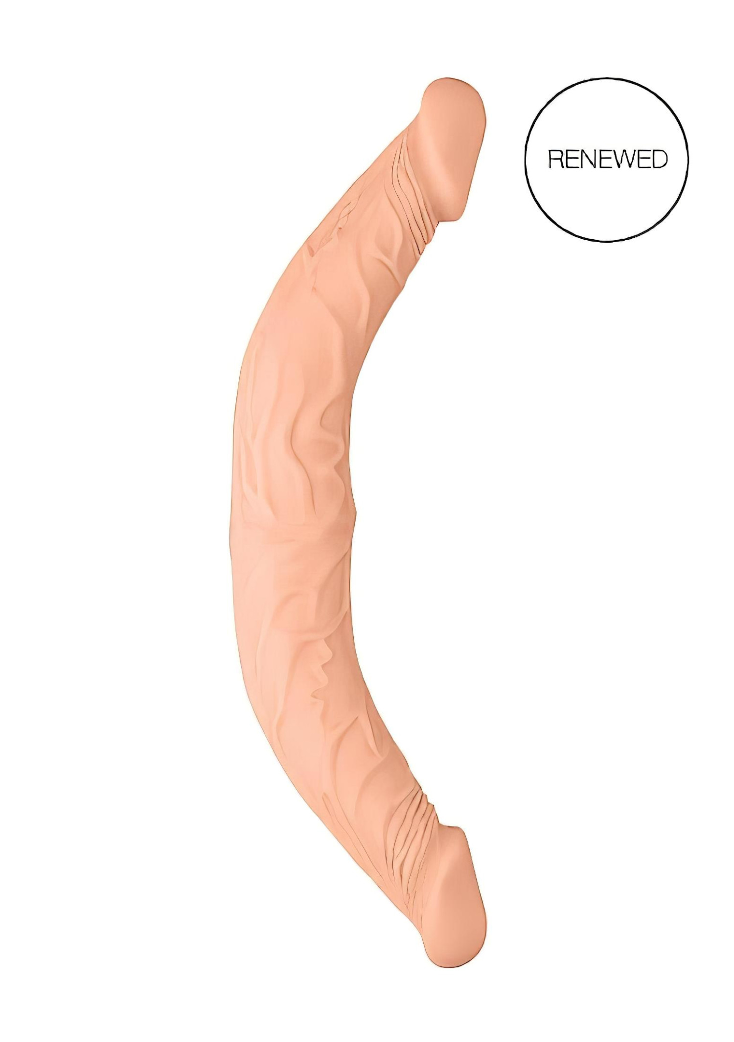 RealRock Double Dong 14 - dvojitý dildo (36 cm) - přírodní