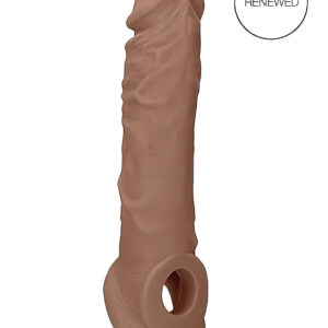 RealRock návlek na penis 21 cm - tmavě přírodní