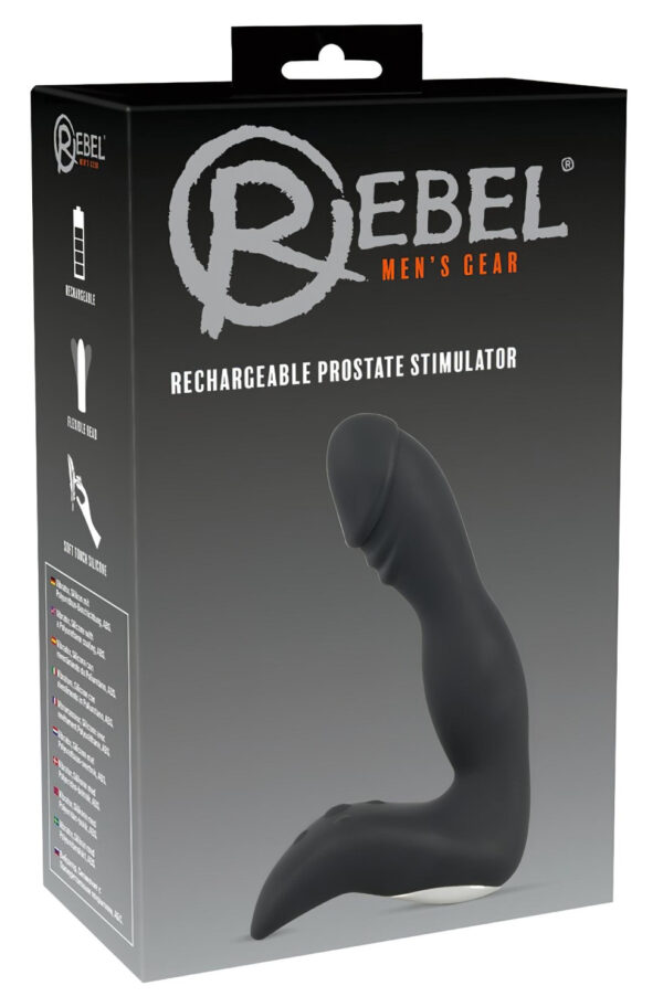 Rebel - akumulátorový prostatický vibrátor ve tvaru penisu (černý)