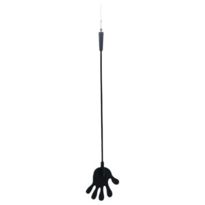 Rimba - silikonový jezdecký bičík s ručičkou - 40 cm (černý)