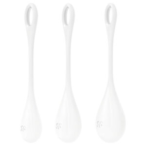Satisfyer Yoni Power 1 - Sada gejšiných koulí - bílá (3 ks)