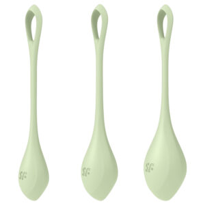 Satisfyer Yoni Power 2 - set kuliček Gejša - zelený (3 kusy)