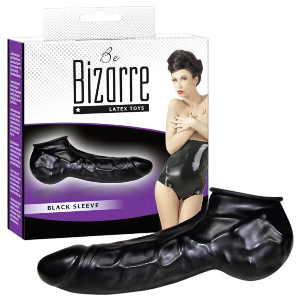 You2Toys - Latexový návlek na penis a varlata (černý) - Buďte Bizarní
