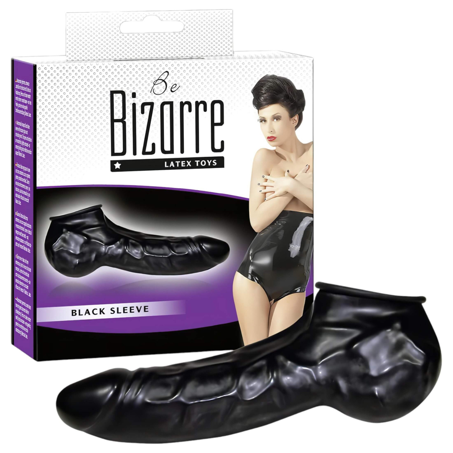 You2Toys - Latexový návlek na penis a varlata (černý) - Buďte Bizarní