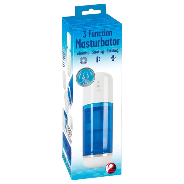 You2Toys - akumulátorový rotační masturbátor (modro-bílý)
