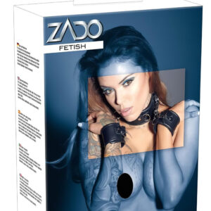 ZADO - kožený náhrdelník s pouty (černá)