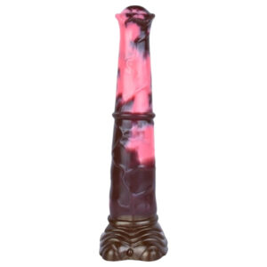 Zlobivý kůň - silikonové dildo ve tvaru koňského penisu - 24cm (hnědo-růžové)