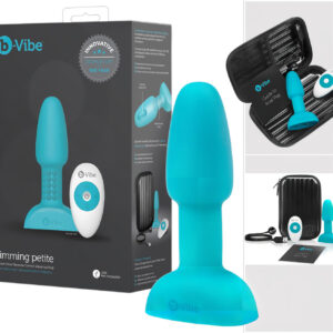 b-Vibe Rimming - rotační perlový anální vibrátor (tyrkysový)