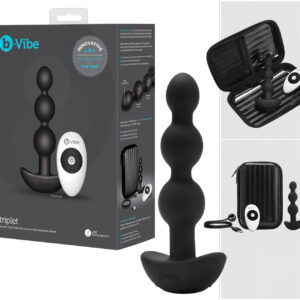 b-Vibe - triple kuličkový anální vibrátor s akumulátorem (černý)