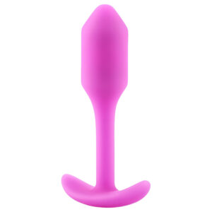 b-vibe Snug Plug 1 - růžový anální kolík s vnitřní váhou 55g