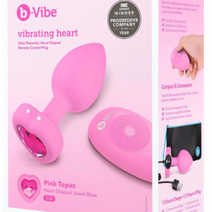 b-vibe heart - růžový anální vibrátor s dálkovým ovládáním