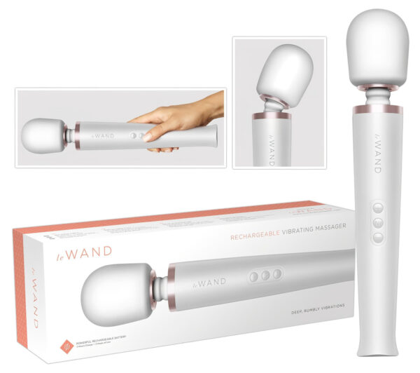 le Wand - exkluzivní akumulátorový masážní vibrátor (bílý)