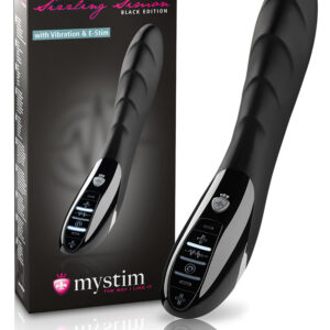 mystim Sizzling Simon - elektro-stimulační vibrátor (černý)